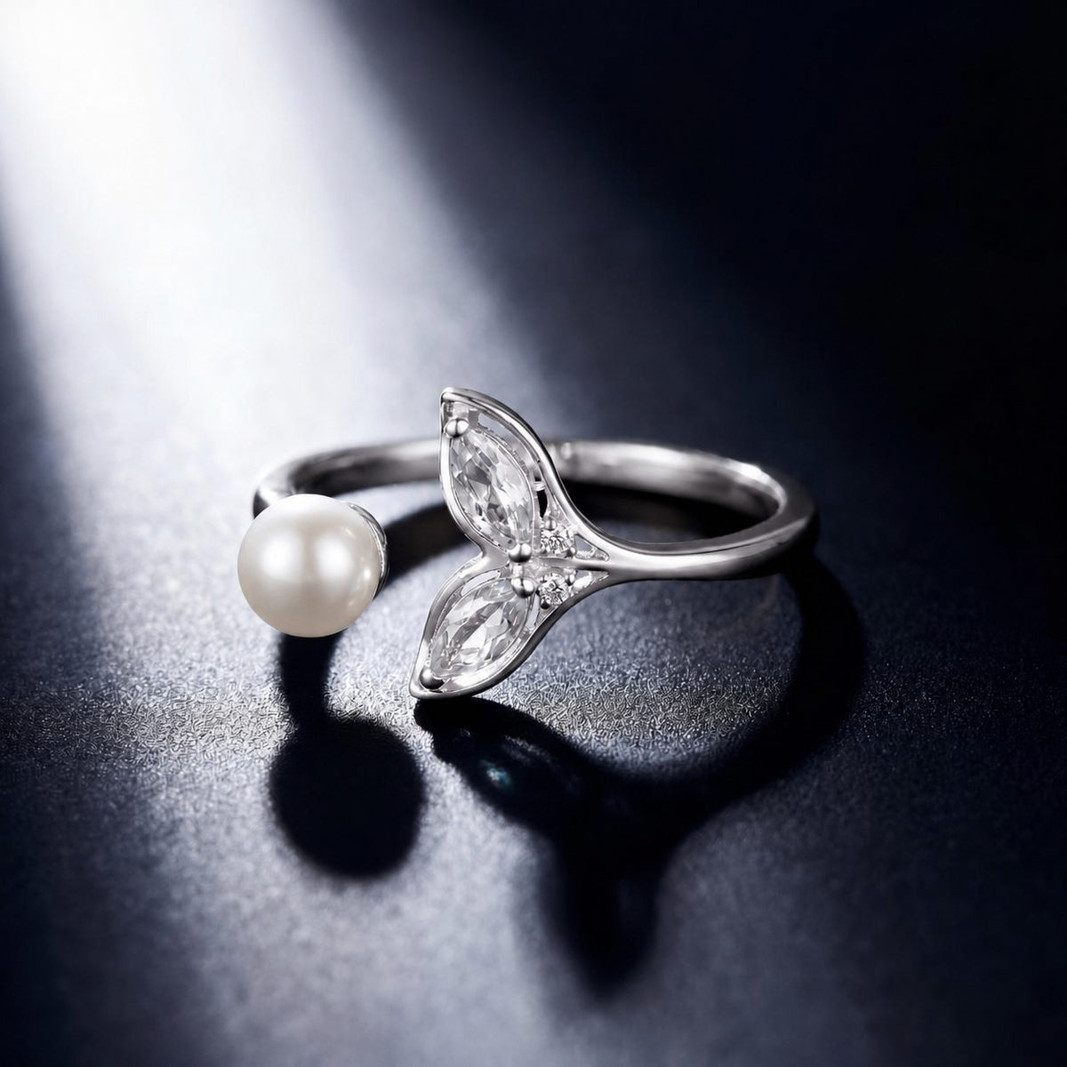 Silver Adjustable Aqua Bloom Ring product image 3