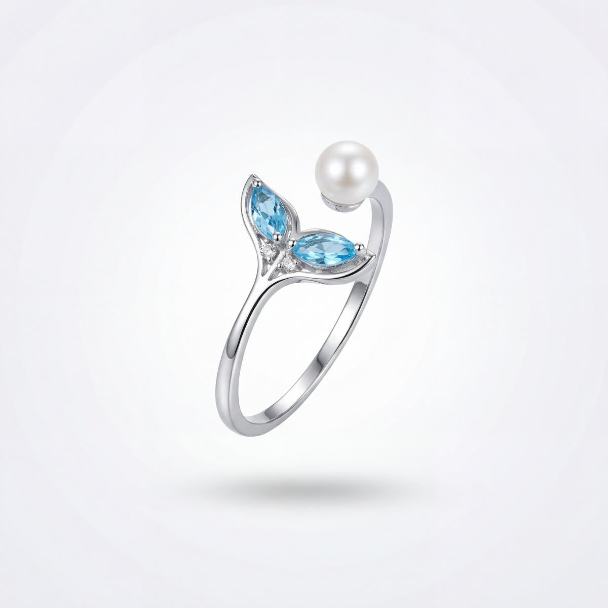 Silver Adjustable Aqua Bloom Ring product image 1