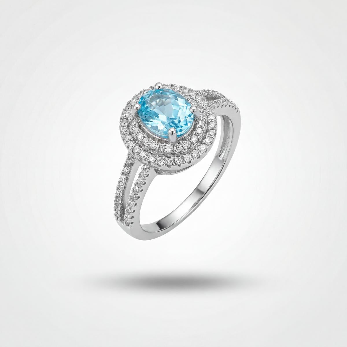 Silver Aqua Halo Ring product image 1