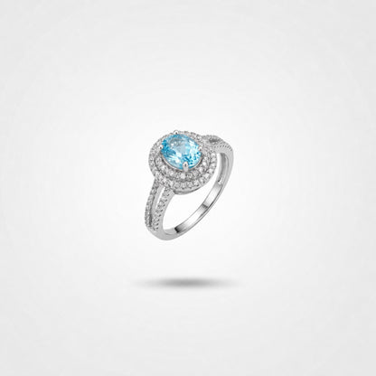 Silver Aqua Halo Ring product image 3