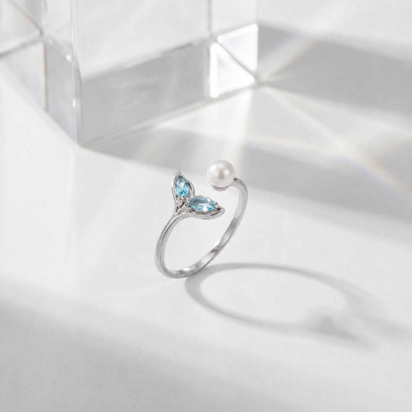 Silver Aqua Halo Ring product image 5