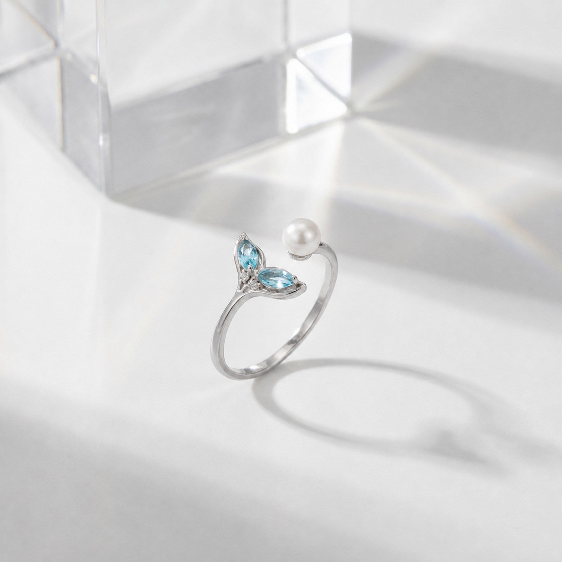 Silver Aqua Halo Ring product image 5