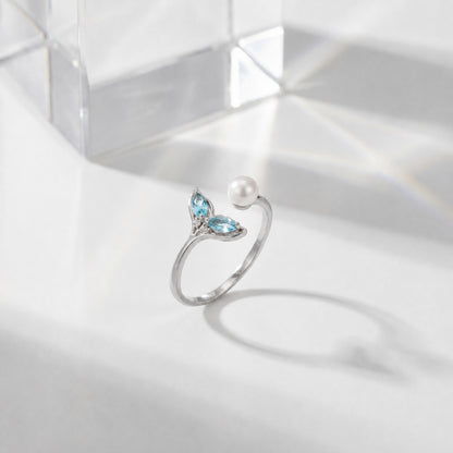 Silver Aqua Halo Ring product image 5
