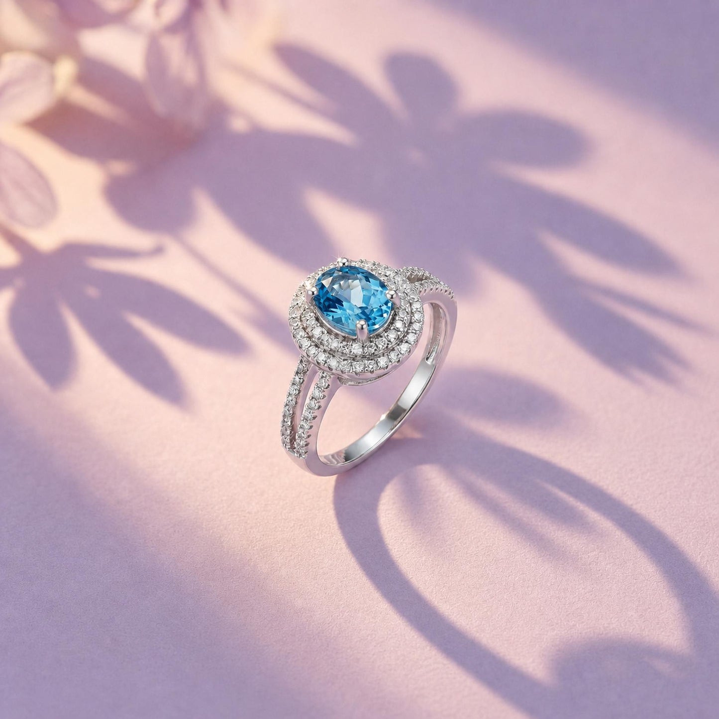Silver Aqua Halo Ring product image 6