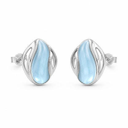 Silver Aqua Orbit Shell Earrings product image 1