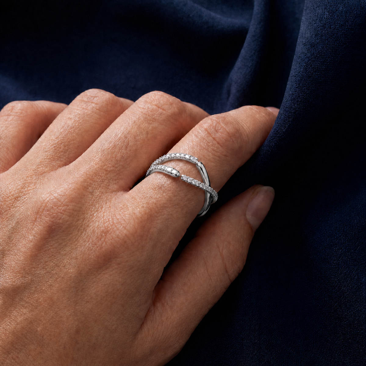 Silver Adjustable Arc Ring product image 4