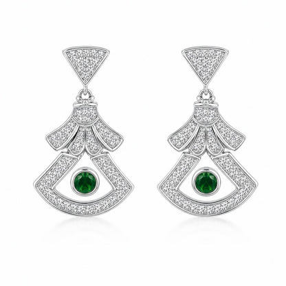 Silver Arcadia Emerald Fan Earrings product image 1