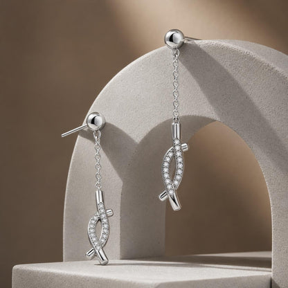 Silver Astra Chain Arrow Earrings product image 4