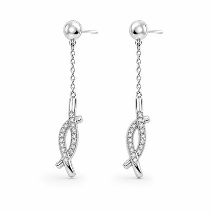 Silver Astra Chain Arrow Earrings product image 1