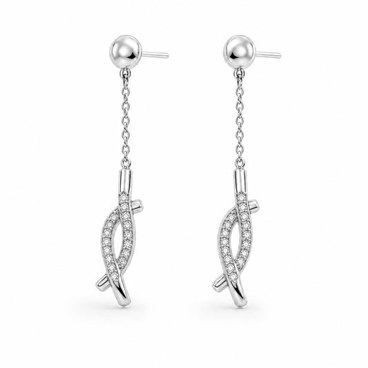 Silver Astra Chain Arrow Earrings product image 1