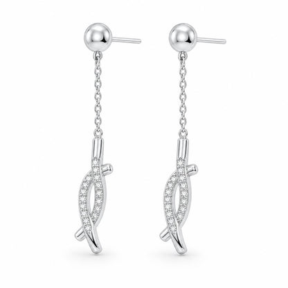 Silver Astra Chain Arrow Earrings product image 3