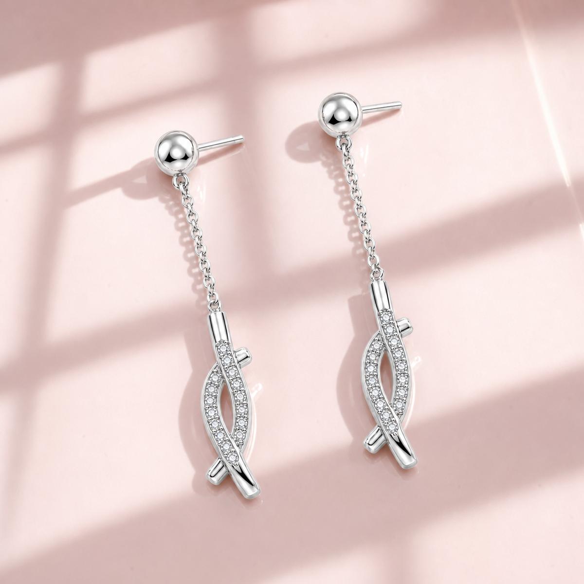 Silver Astra Chain Arrow Earrings product image 5