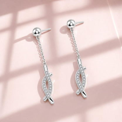 Silver Astra Chain Arrow Earrings product image 5