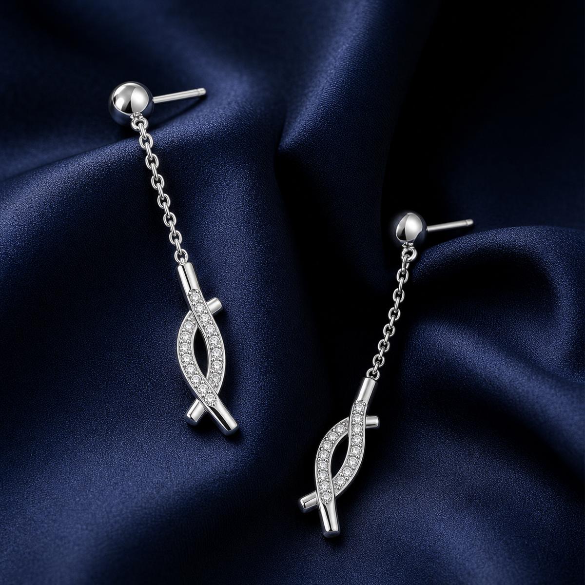 Silver Astra Chain Arrow Earrings product image 6