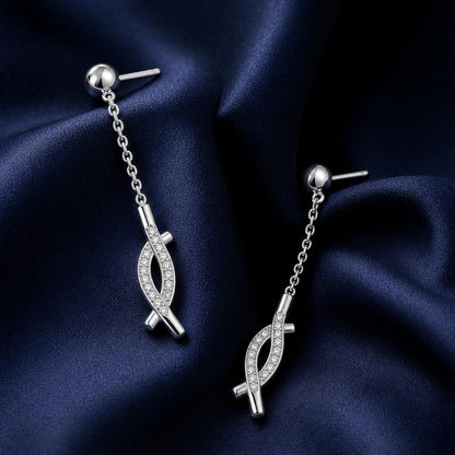 Silver Astra Chain Arrow Earrings product image 6