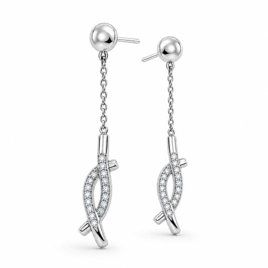 Silver Astra Chain Arrow Earrings product image 2