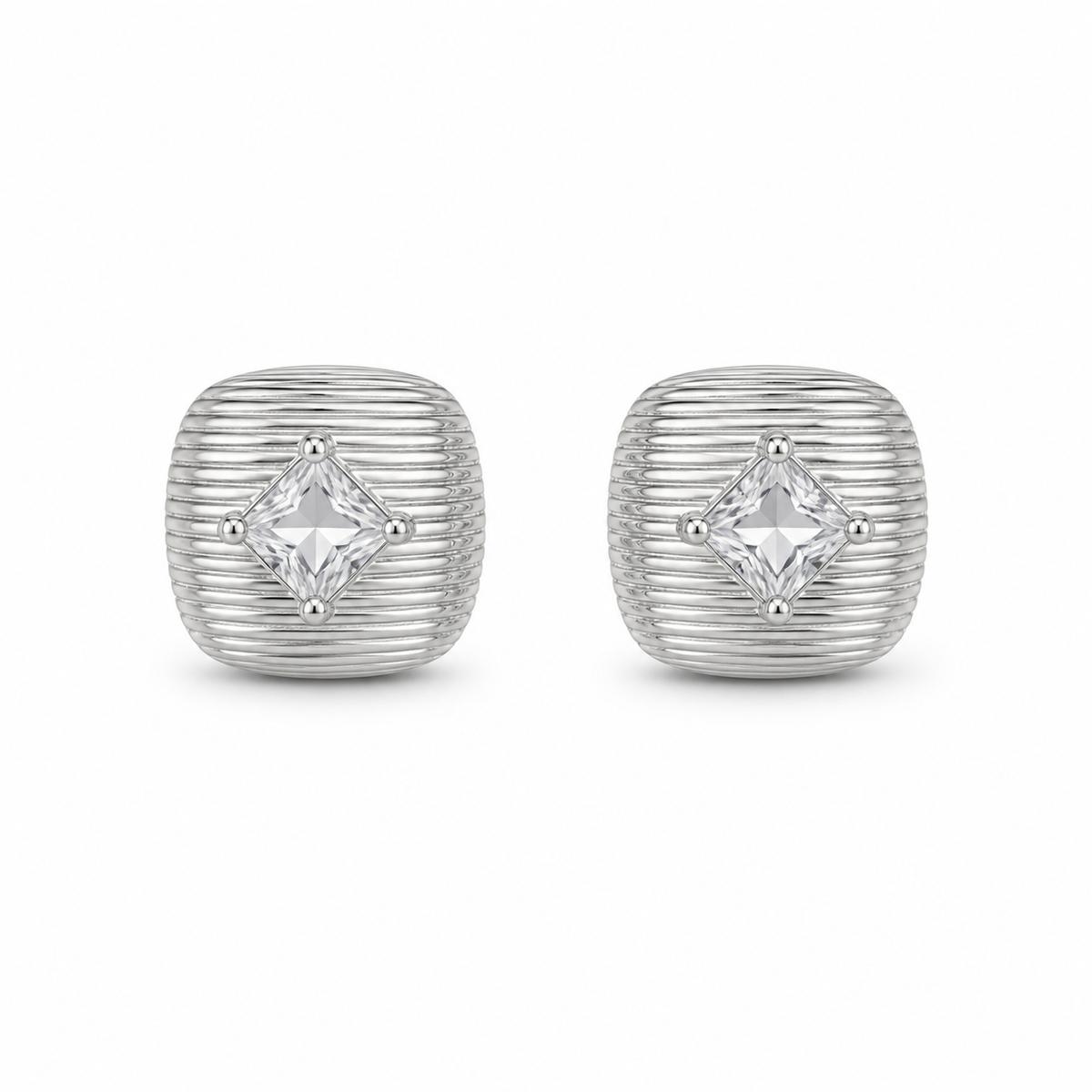 Silver Astra Ridge Dome Earrings product image 1