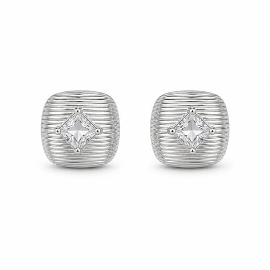 Silver Astra Ridge Dome Earrings product image 1