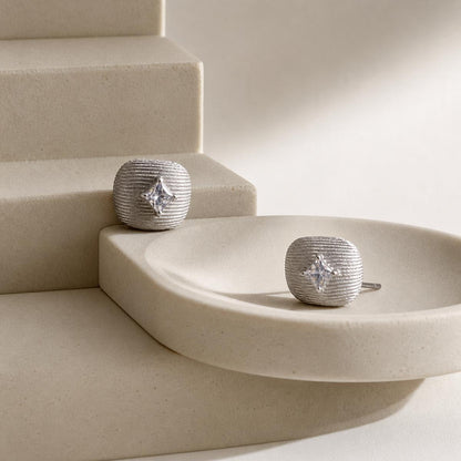 Silver Astra Ridge Dome Earrings product image 2