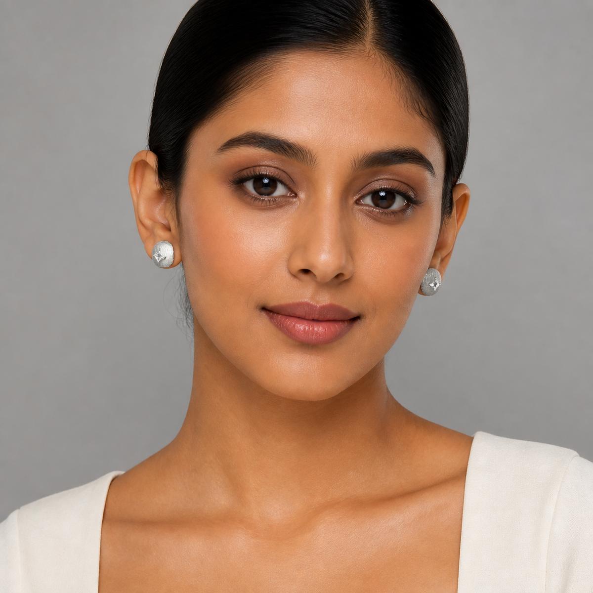 Silver Astra Ridge Dome Earrings product image 4