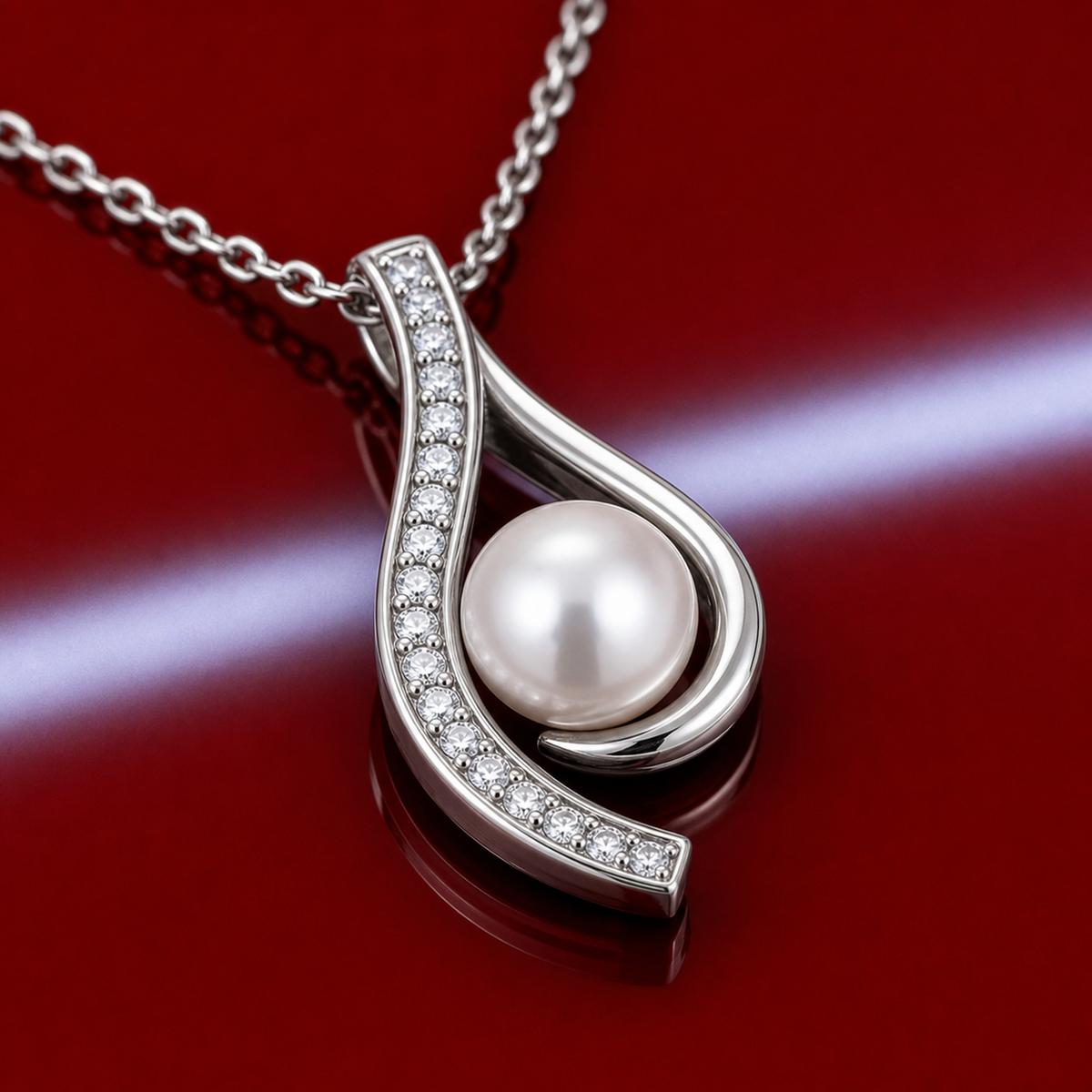 Silver Aurelia Paisley Pendant design detail