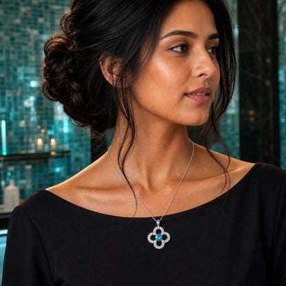 Silver Azure Clover Pendant product image 6