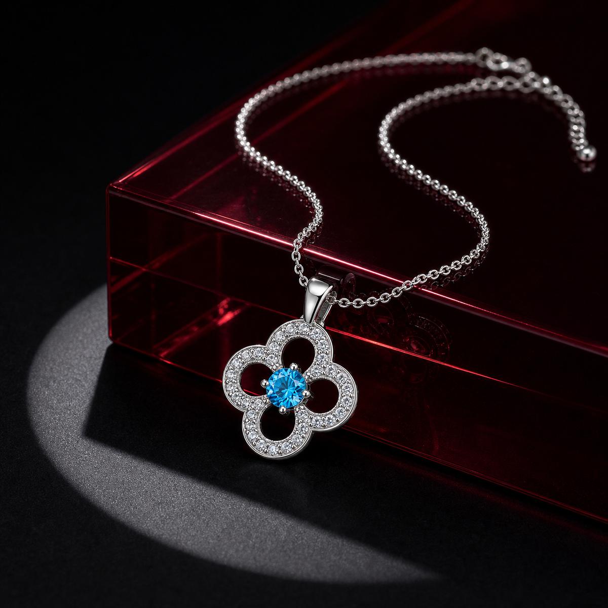 Silver Azure Clover Pendant product image 4