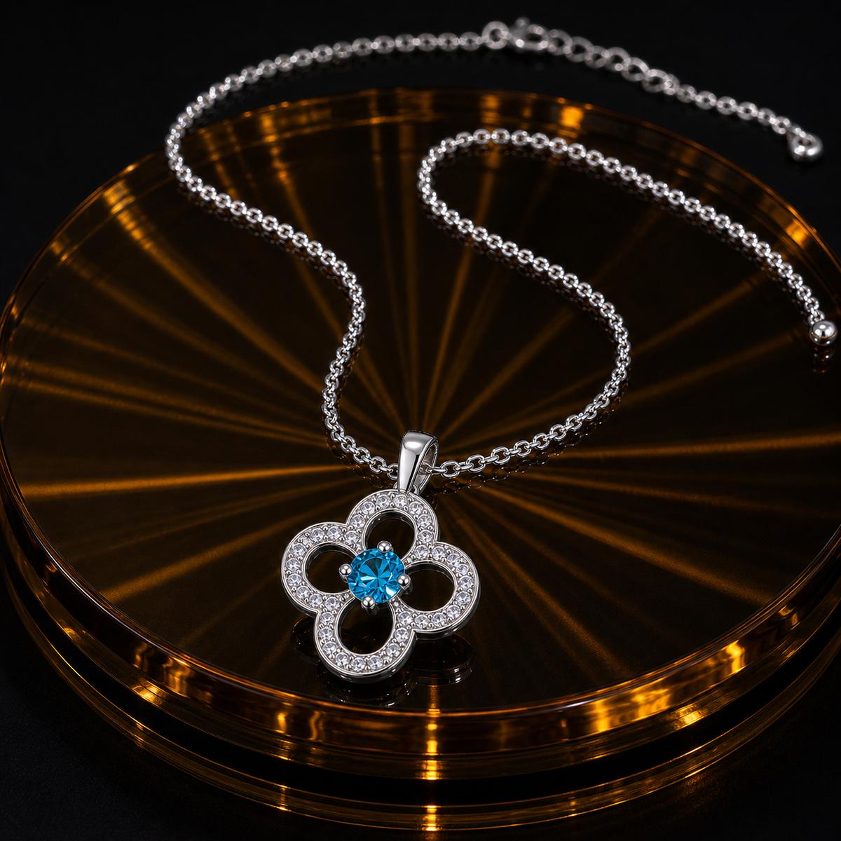 Silver Azure Clover Pendant product image 7