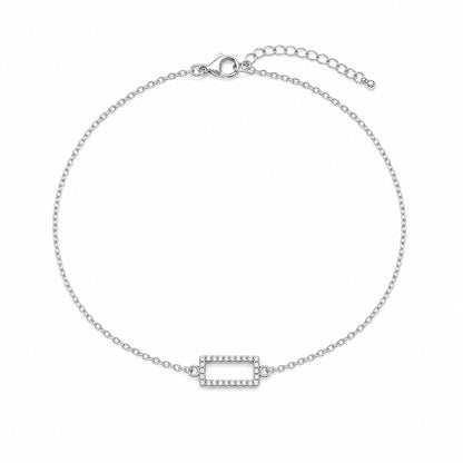 Silver Baguette Frame Anklet product image 1