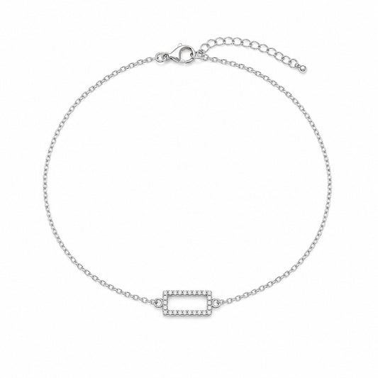 Silver Baguette Frame Anklet product image 1
