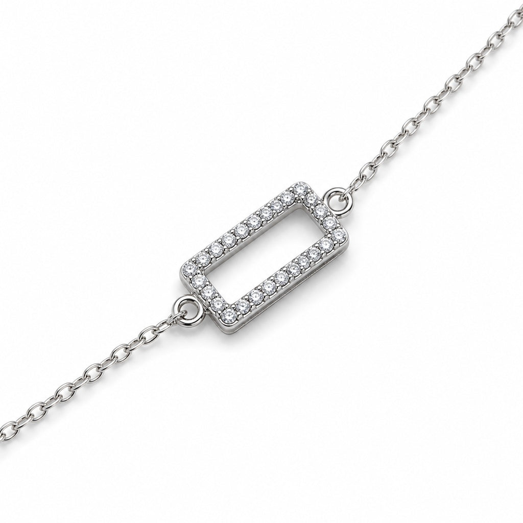 Silver Baguette Frame Anklet product image 2