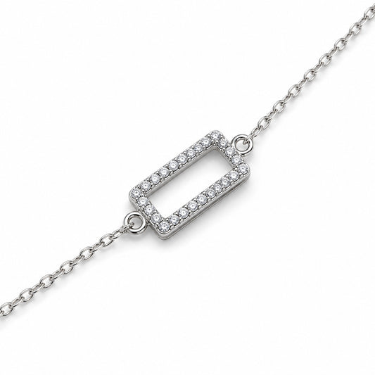 Silver Baguette Frame Anklet product image 2