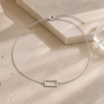 Silver Baguette Frame Anklet product image 3