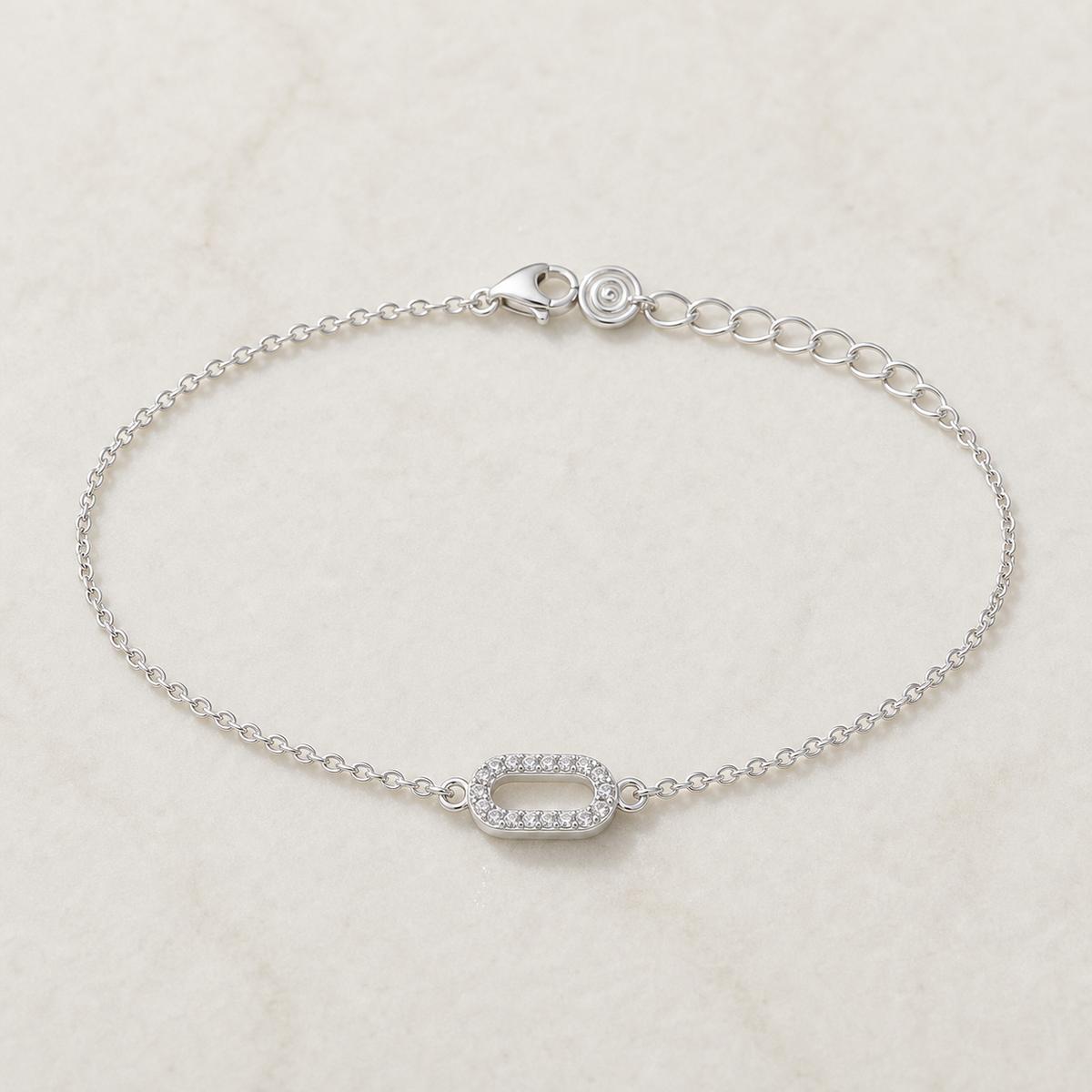 Silver Baguette Frame Anklet product image 1