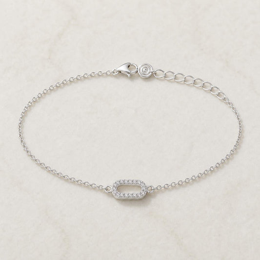 Silver Baguette Frame Anklet product image 1