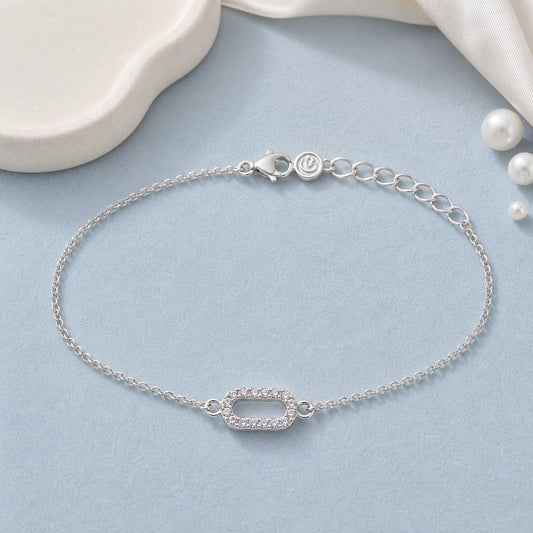 Silver Baguette Frame Anklet product image 2