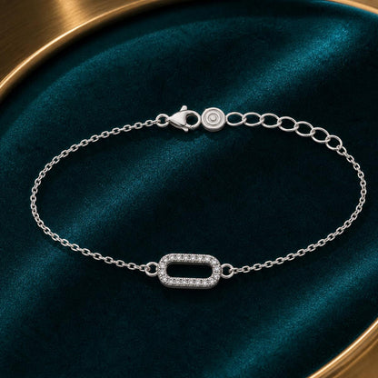 Silver Baguette Frame Anklet product image 3