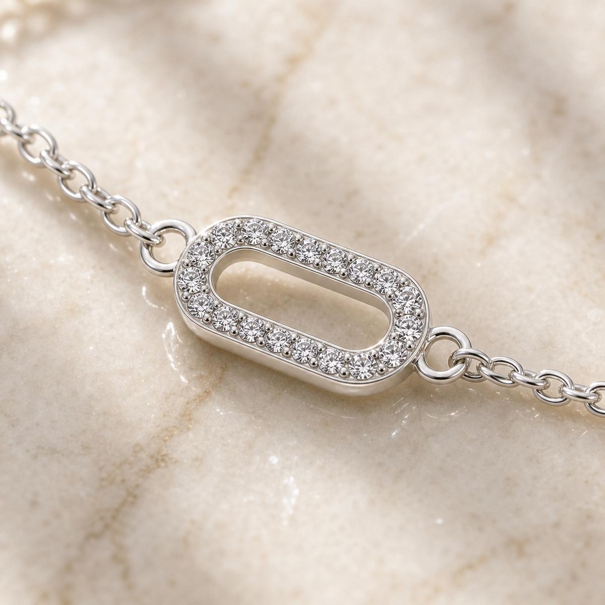 Silver Baguette Frame Anklet product image 7