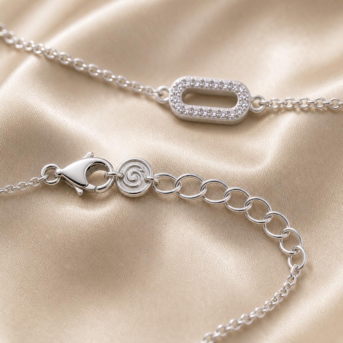 Silver Baguette Frame Anklet product image 8