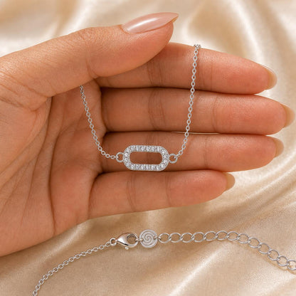 Silver Baguette Frame Anklet product image 10