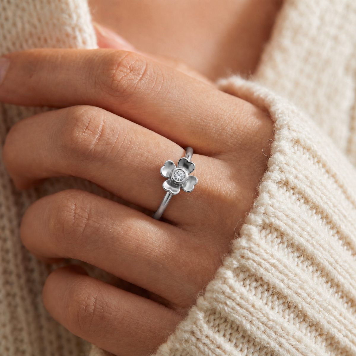 Silver Blossom Charm Ring product image 4
