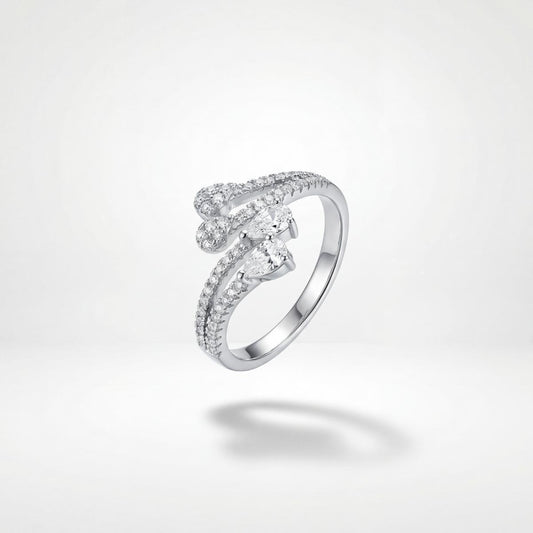 Silver Adjustable Blush Teardrop Ring product image 1