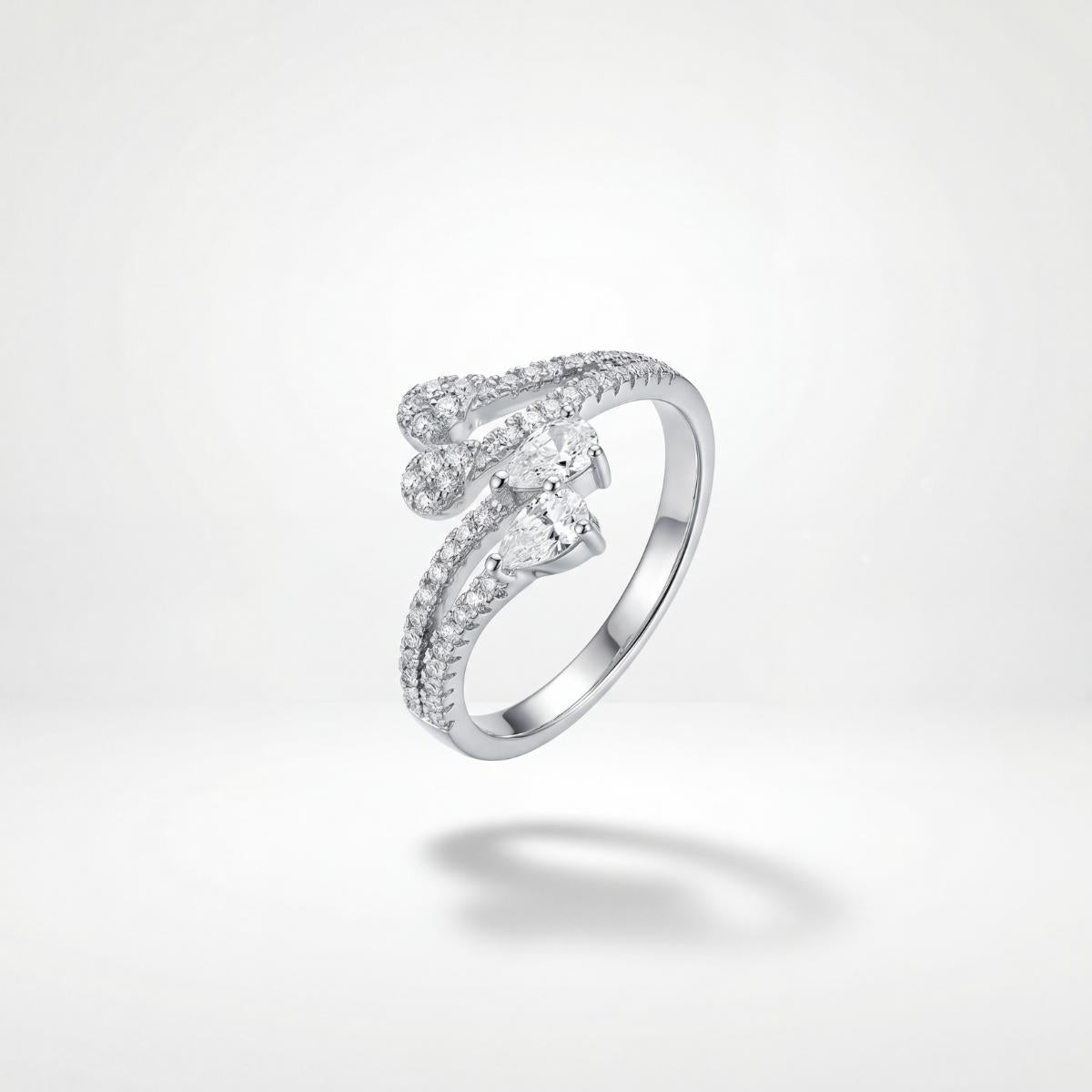 Silver Adjustable Blush Teardrop Ring product image 1