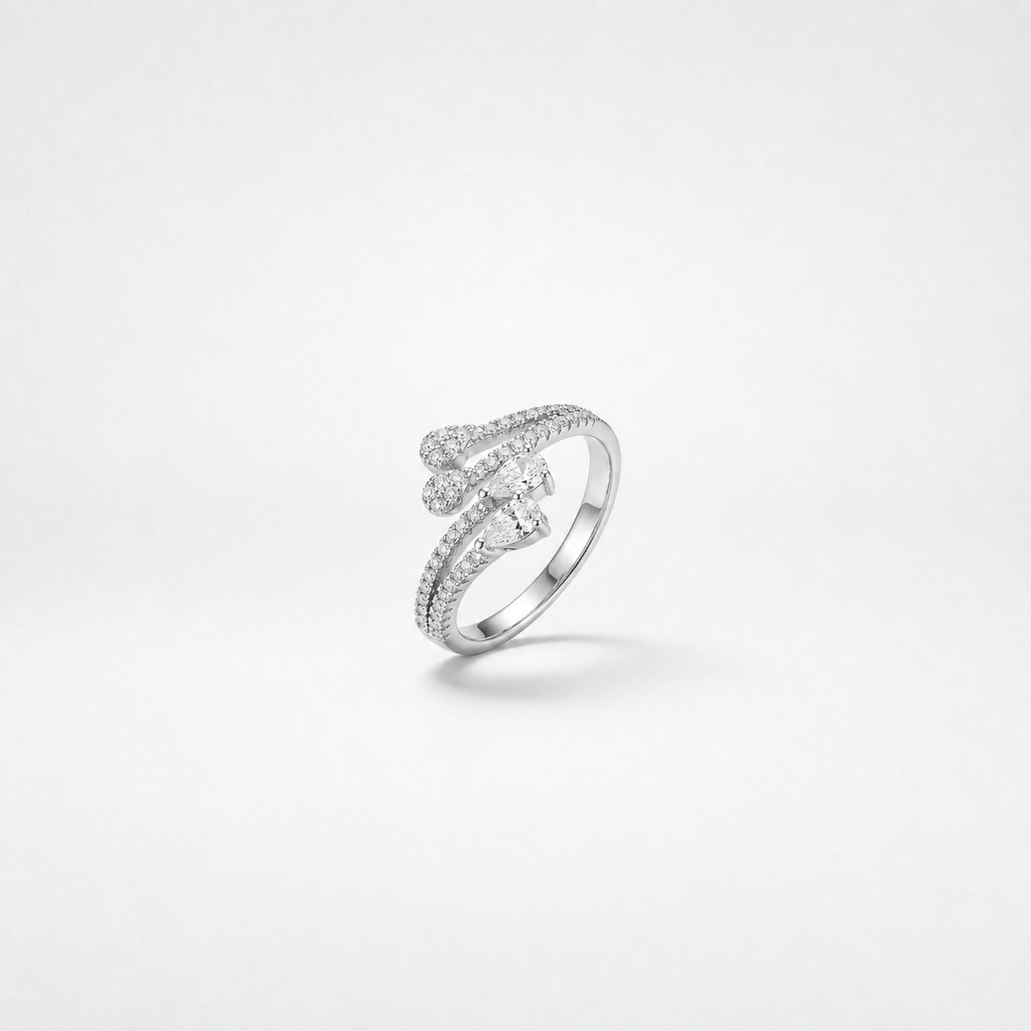 Silver Adjustable Blush Teardrop Ring product image 2