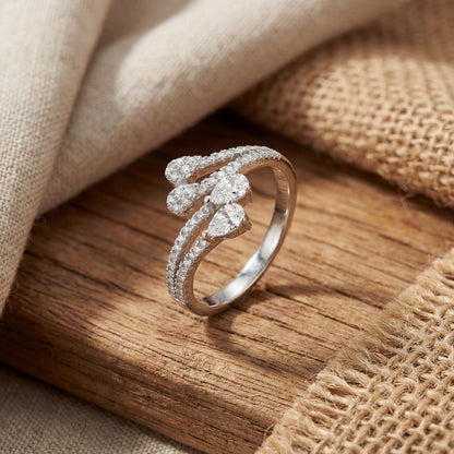 Silver Adjustable Blush Teardrop Ring product image 3
