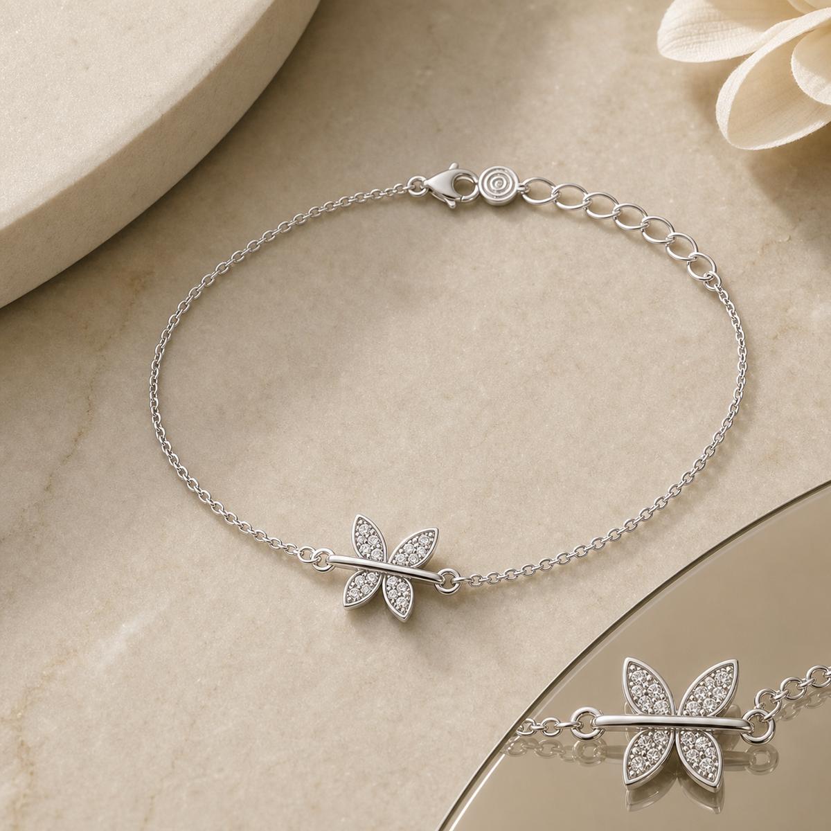 Silver Butterfly Spark Anklet product image 11