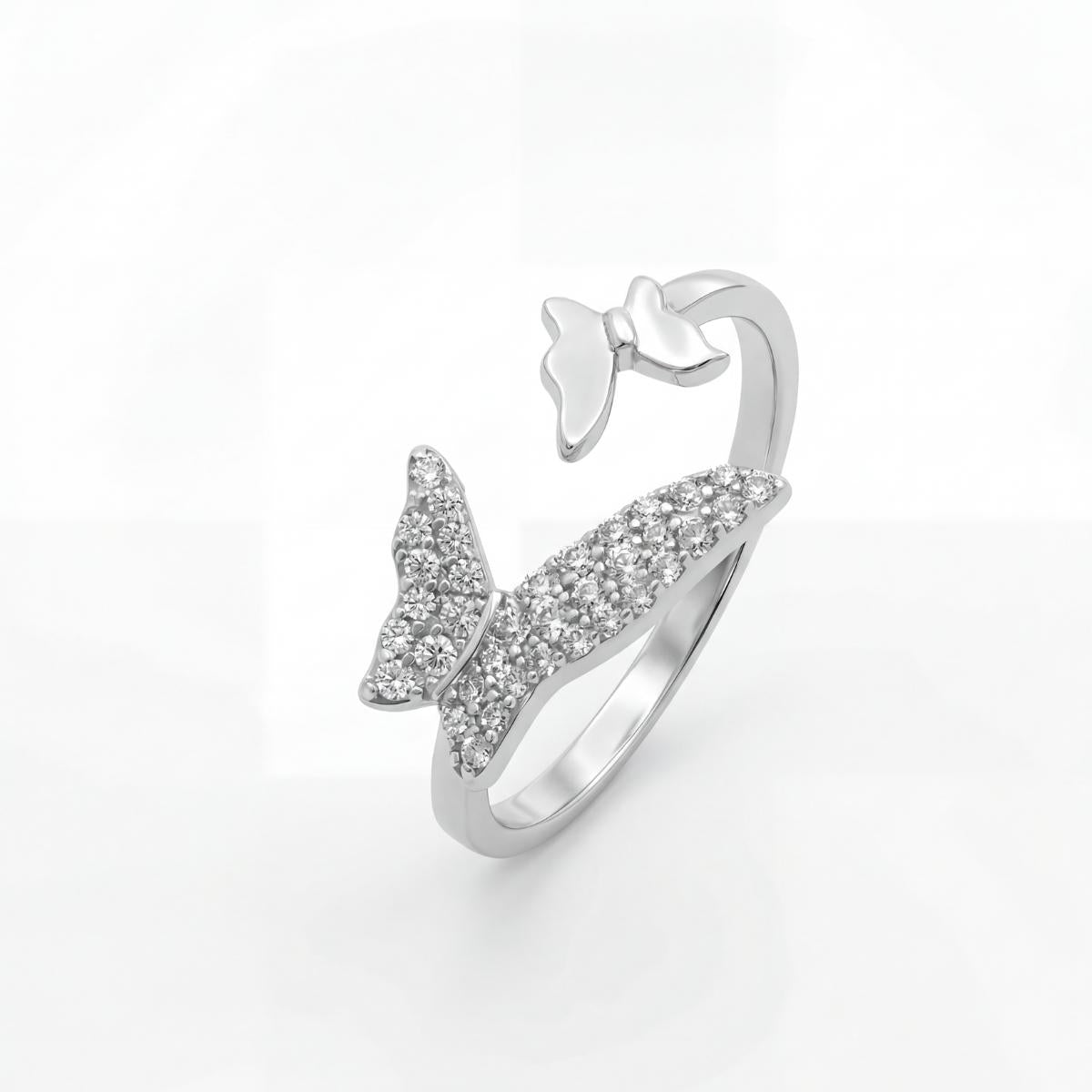 Silver Adjustable Butterfly Spark Ring product image 1
