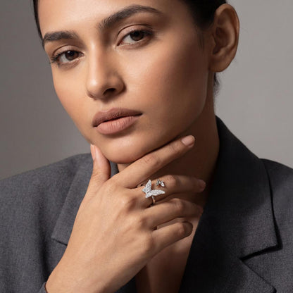 Silver Adjustable Butterfly Spark Ring product image 5