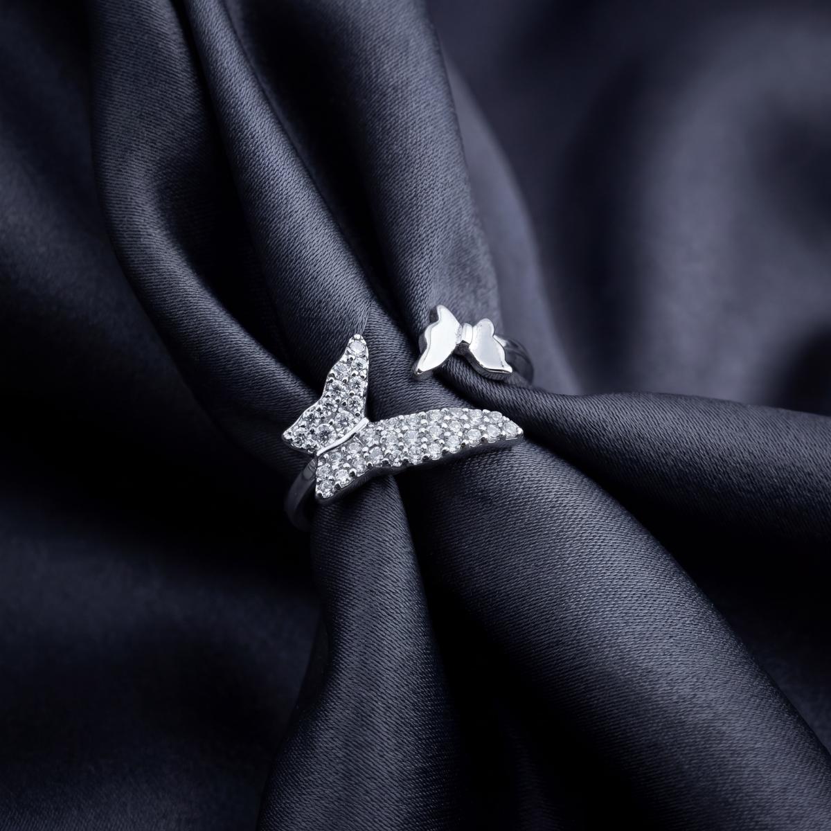 Silver Adjustable Butterfly Spark Ring product image 3