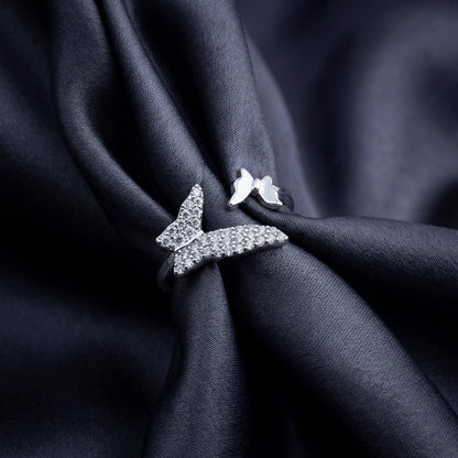 Silver Adjustable Butterfly Spark Ring product image 3
